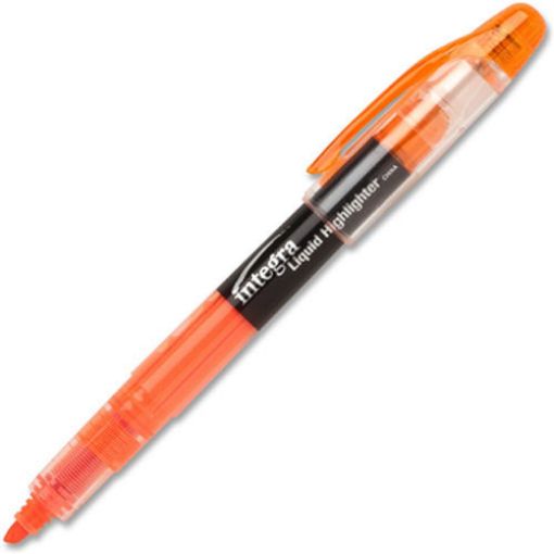 Picture of Integra Liquid Highlighter - Marker Point Style: Chisel - Ink Color: Fluorescent Orange - 1 Each