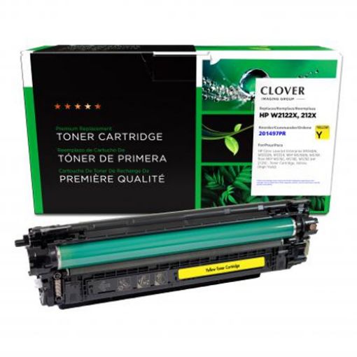 Picture of Clover Remanufactured High Yield Yellow Toner Cartridge (Reused OEM Chip) for HP 212X (W2122X)