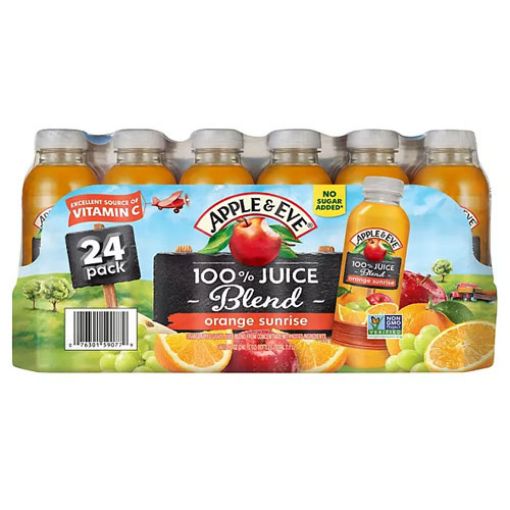 Picture of Apple & Eve 100% Juice Orange Sunrise Blend, 10 oz Bottles, 24 per carton