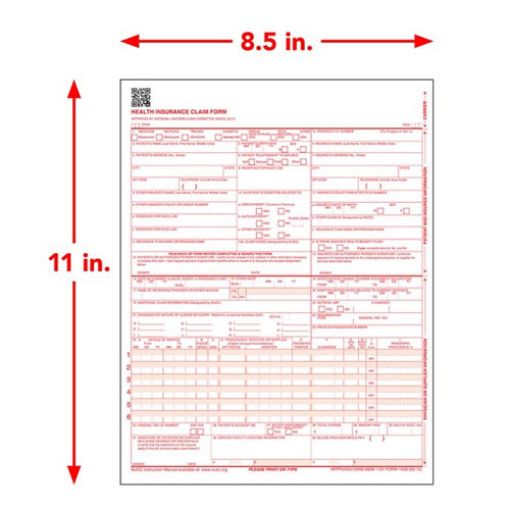 Picture of HCFA CMS-1500 Laser Forms, 2500 per carton