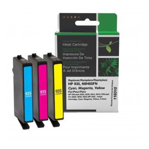 Picture of Clover Remanufactured Cyan, Magenta, Yellow Ink Cartridges for HP 935 (N9H65FN) 3-Pack