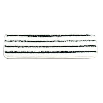 Picture of Horizontal Stripe Flat Scrubbing Microfiber Mop Head - Green/White Stripe, 18", 12 mop heads/carton