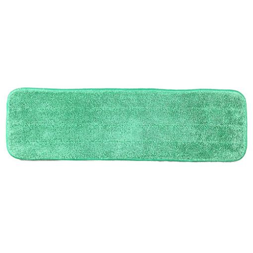 Picture of Flat Microfiber Mop Head, Green, 18", 12 mop heads/carton