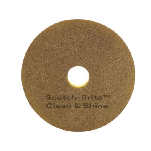 Picture of Scotch Brite Clean & Shine Floor Pad, 16", Brown, 5 per carton