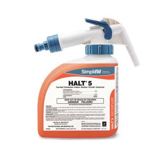 Picture of Simplifill Halt 5, One Step Disinfectant, 2 Liters per Bottle, 2 Bottles per Carton