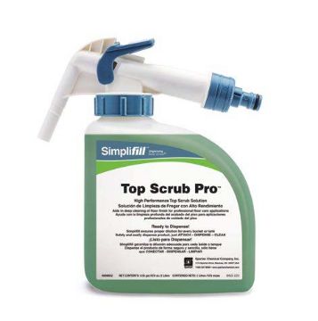 Picture of Simplifill Top Scrub Pro Cleaner for Standard Floor Machines or Auto Scrubbers, 2 Liters per Bottle, 2 Bottles per Carton