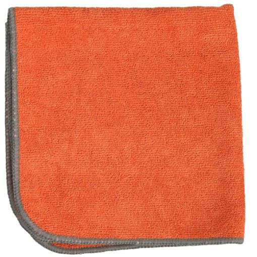 16" x 16" Microfiber Cloth, 300 gsm, Orange, Dozen