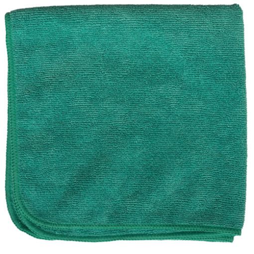 16" x 16" Microfiber Cloth, 300 gsm, Green, Dozen