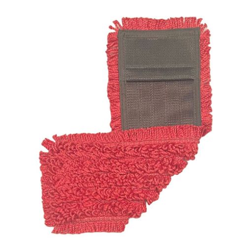 Microfiber Pocket Loop Mop, Premium, Mesh-Back, Red