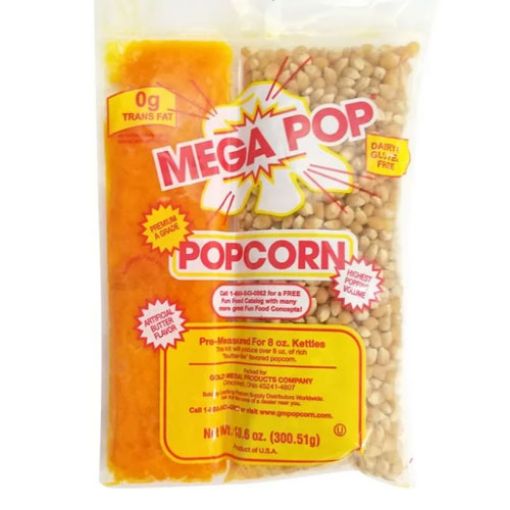 Picture of Gold Medal Mega Pop Popcorn Kit with Pre-Measured Corn and Oil, Butter Flavor, 10.6 oz., 24 pk