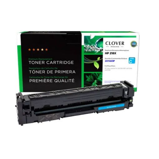 Clover Remanufactured High Yield Cyan Toner Cartridge (New Chip) for HP 218X (W2181X)