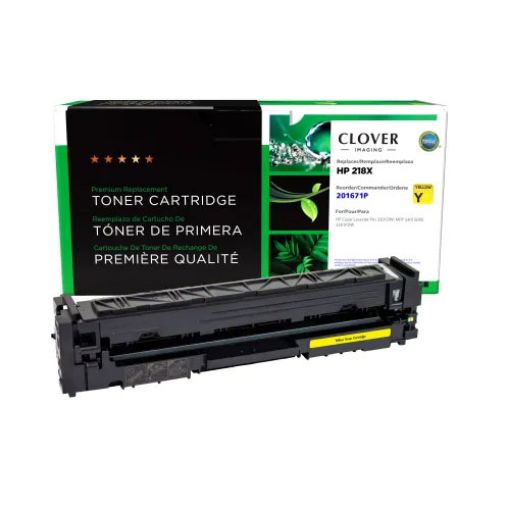 Clover Remanufactured High Yield Yellow Toner Cartridge (New Chip) for HP 218X (W2182X)